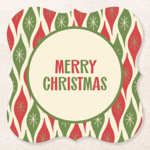 Cute Mid Century Modern Retro 50s God jul Underlägg Papper