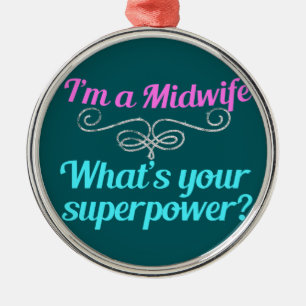 Cute Midfru Superhjälte Julgransprydnad Metall