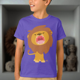 Cute Mighty Roaring Lejon Tecknad Barn T-shirt