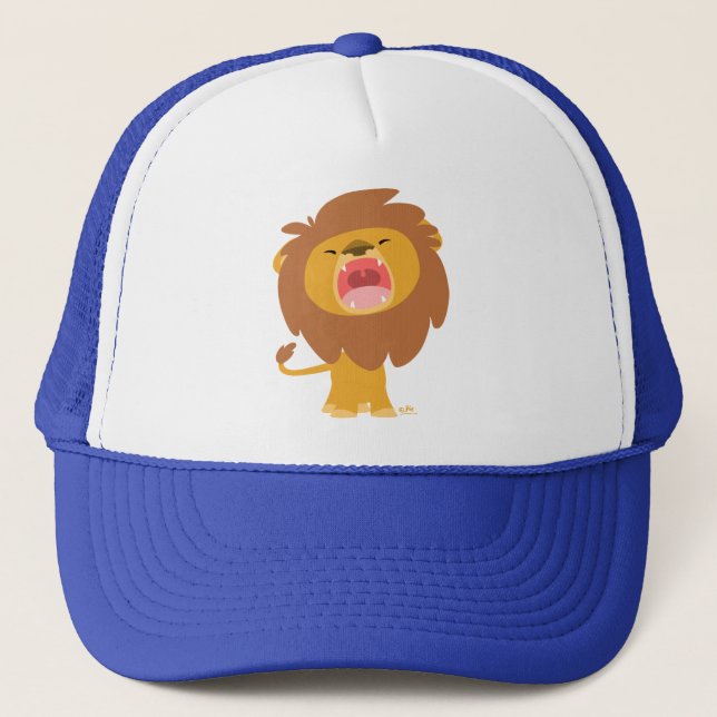 Cute Mighty Roaring Lejon Tecknad Hat Truckerkeps (Framsida)