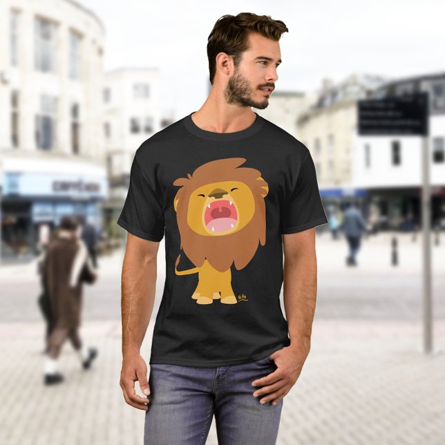 Cute Mighty Roaring Lejon Tecknad T-shirt (Skapare uppladdad)