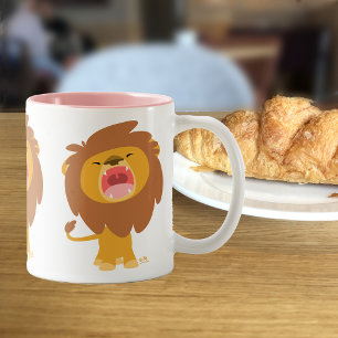 Cute Mighty Roaring Lejona Tecknad Mugg