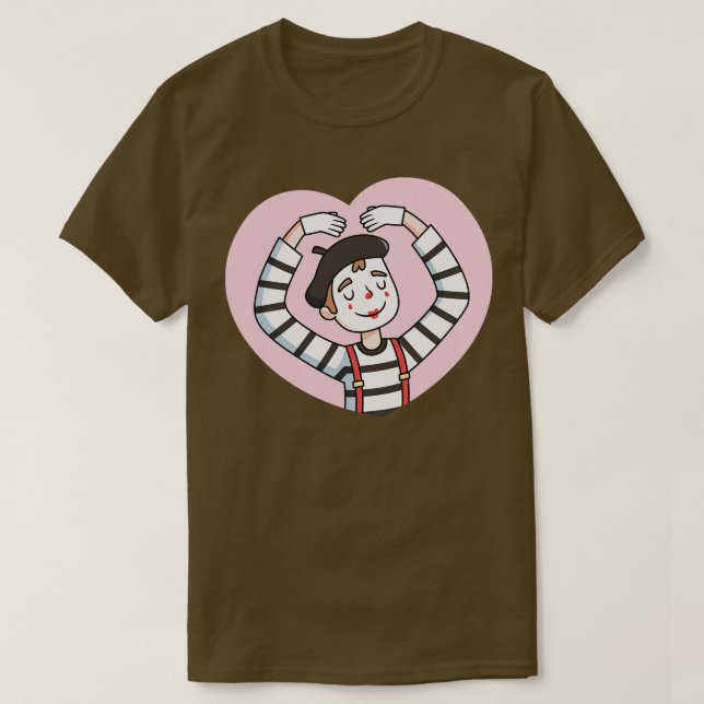 Cute Mime med Kärlek Gesture T Shirt (Design framsida)
