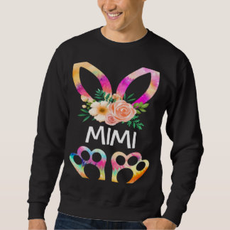 Cute Mimi Bunny Tie Dye Print  Family Easter Day M Lång Ärmad Tröja