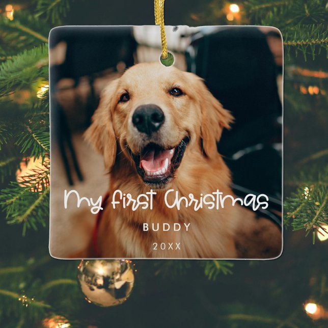 Cute Min första julfoto Julgransprydnad Keramik (Skapare uppladdad)