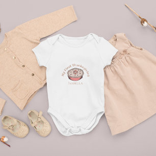 Cute Min första Thanksgiving Blåbär Paj Flicka T Shirt