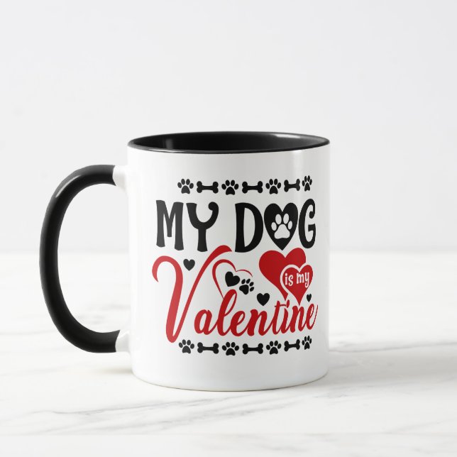 Cute "Min Hund är min Valentine" Mugg (Vänster)