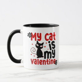 Cute "Min katt är min Valentine" Mugg