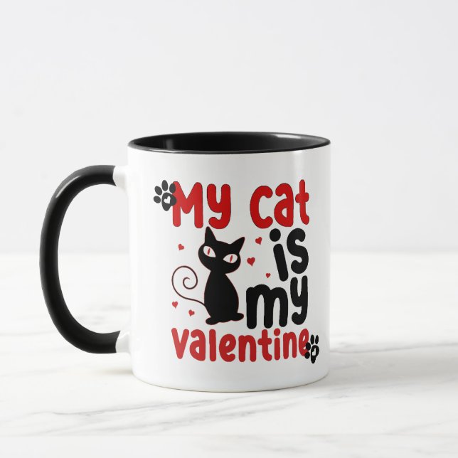 Cute "Min katt är min Valentine" Mugg (Vänster)