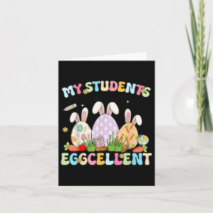 Cute Min Studenter är en utmärkt lärare i Påsk Bun Kort