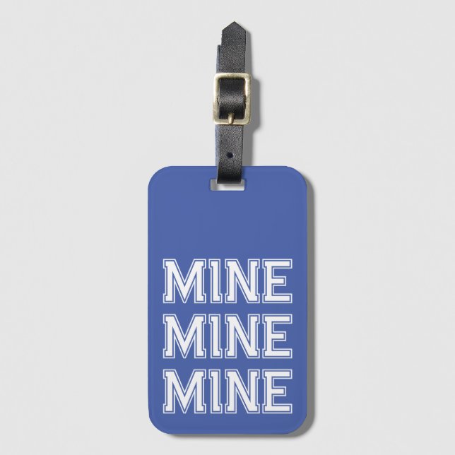 Cute Mine Blue Funny Luggage Tag Bagagebricka (Framsida vertikal)