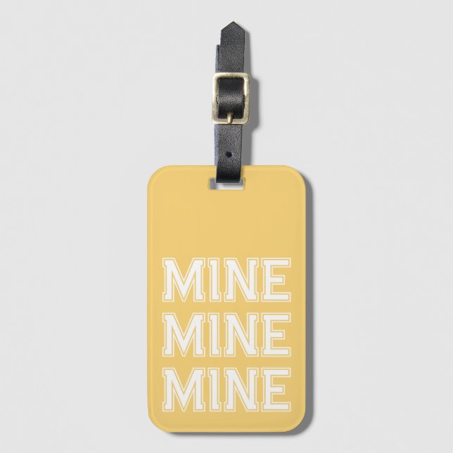 Cute Mine Funny Gult Luggage Tag Bagagebricka (Framsida vertikal)
