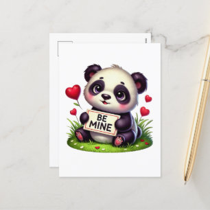 Cute mine Valentine Panda björn Helg Vykort