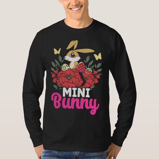 Cute Mini Bunny Easter Bunny Eggs Happy Easter T Shirt (Framsida)