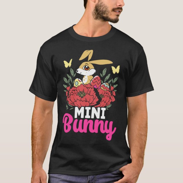 Cute Mini Bunny Easter Bunny Eggs Happy Easter T Shirt (Framsida)