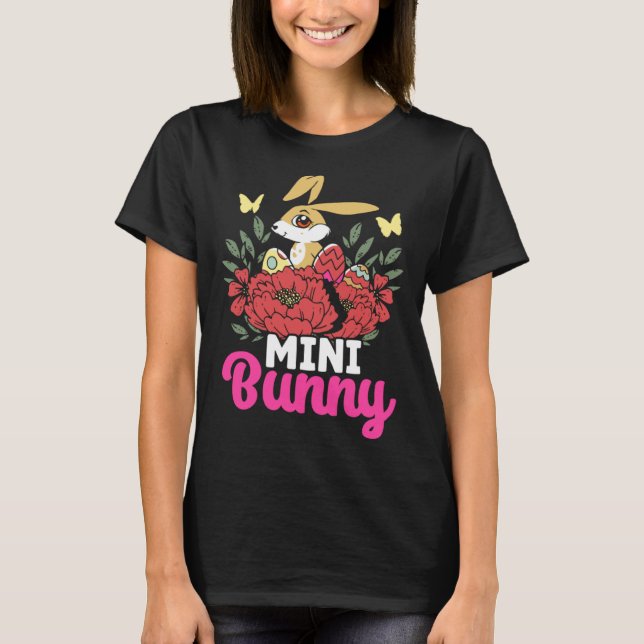 Cute Mini Bunny Easter Bunny Eggs Happy Easter T Shirt (Framsida)