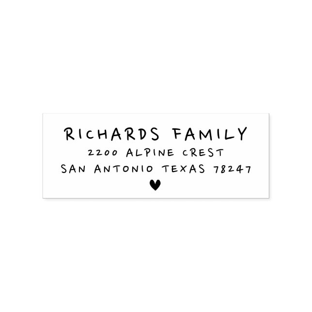 Cute Mini Heart-familjen Adress Bröllop Return Mai Stämpel (Tryck)