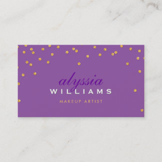 CUTE mini konetti guld sparkly glitter lila Visitkort