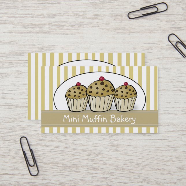 Cute Mini Muffin Baking Confectionery Visitkort (Fram/Back In Situ)