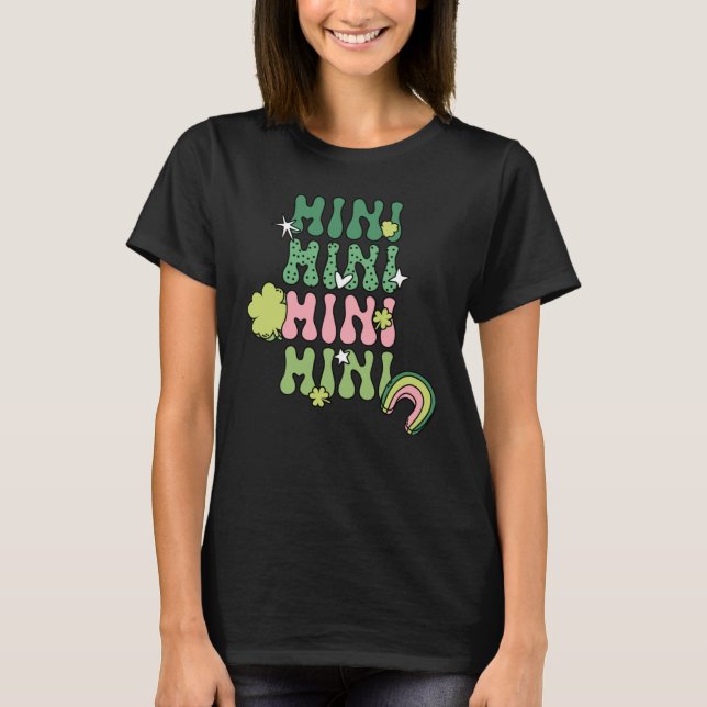 Cute Mini Retro Groovy St Patrick's Day Kid Girls  T Shirt (Framsida)