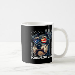 Cute Mini Schnauzer Pappa Hund Fars dag USA flagga Kaffemugg