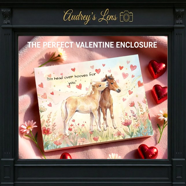 Cute Miniature Horse Storybook Valentine Flat Note Anteckningskort (Skapare uppladdad)