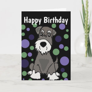 Cute Miniature Schnauzer Hund and Circle Mönster Kort