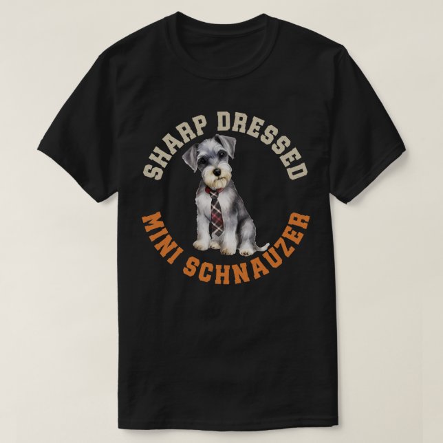 Cute Miniature Schnauzer Hund T Shirt (Design framsida)