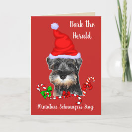 Cute Miniature Schnauzer jul Helgkort