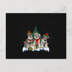 Cute Miniature Schnauzer jul Hund T-Shirt Vykort