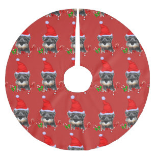 Cute Miniature Schnauzer jul Julgransmatta Borstad Polyester