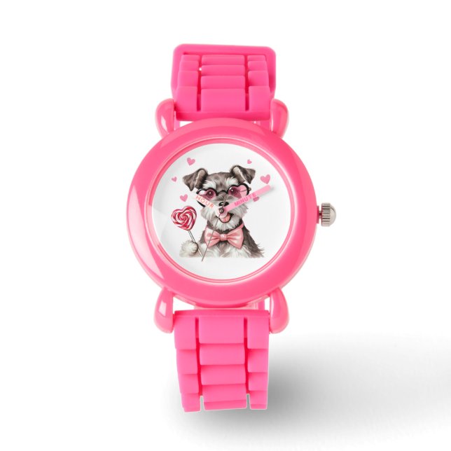 Cute Miniature Schnauzer Kids' Watch Armbandsur (Framsida)
