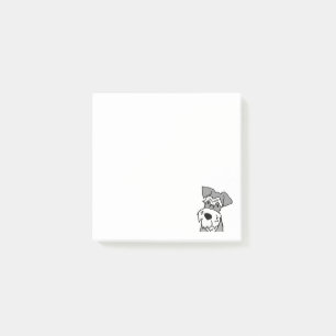 Cute Miniatyr Schnauzer-Tecknad Post-it Block