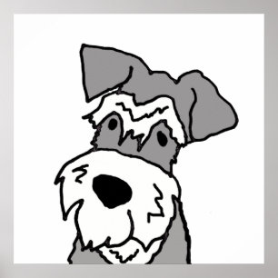 Cute Miniatyr Schnauzer-Tecknad Poster