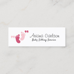 Cute Minimal Babysit Service Daycare Mini Visitkort