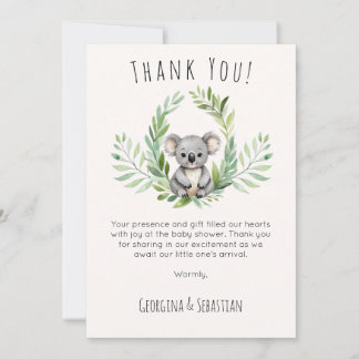 Cute Minimal Koala Bear Baby Shower - tackkort Inbjudningar