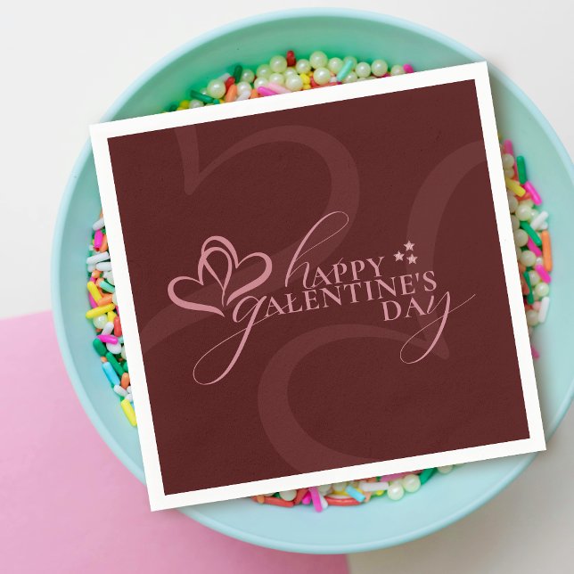 Cute Minimal Modern Chic Cream Script Galentine's  Pappersservett (Skapare uppladdad)