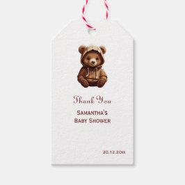 Cute Minimal Photo Bear-y personized baby favorise Presentetikett