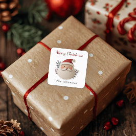 Cute Minimal Santa Personalized Fyrkantigt Klistermärke