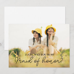 Cute Minimalist, blir du min Maid of honor? Inbjudningar