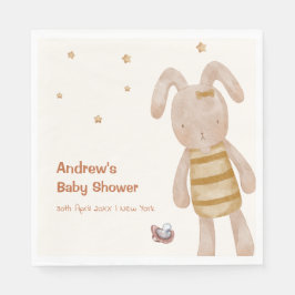 Cute Minimalist Boho Bunny Leksak Baby Shower Pappersservett
