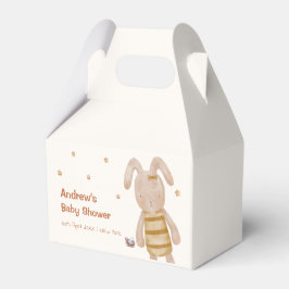 Cute Minimalist Boho Bunny Leksak Baby Shower Presentaskar