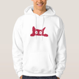 Cute Minimalist Cat Ansikte Hoodie