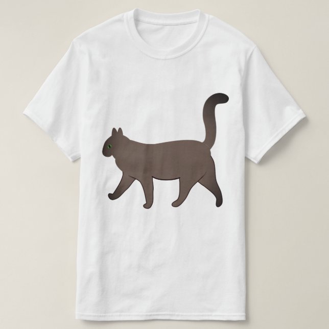 Cute Minimalist Cat Graphic | Simple Walking Cat  T Shirt (Design framsida)