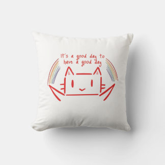 Cute Minimalist Cat Illustration  Kudde