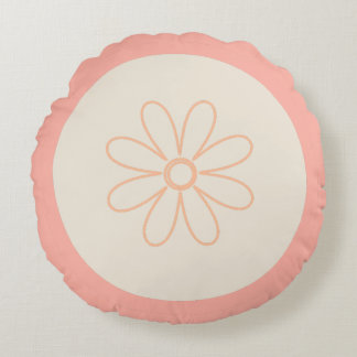 Cute Minimalist-Daisy och Modern Rand Rund Kudde