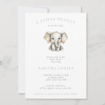 Cute Minimalist Elephant Little Peanut Baby Shower