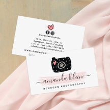 Cute Minimalist Fotograf Camera Black & Rosa