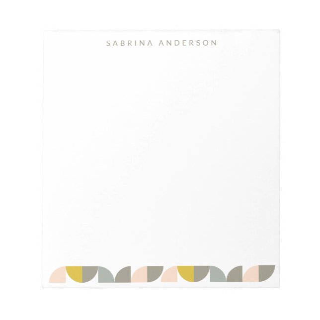 Cute Minimalist Geometric Pastel-Personlig Anteckningsblock (Framsida)