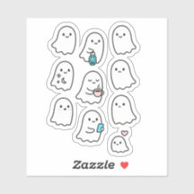 Cute Minimalist Ghost Sticker Pack - kwaii spöken